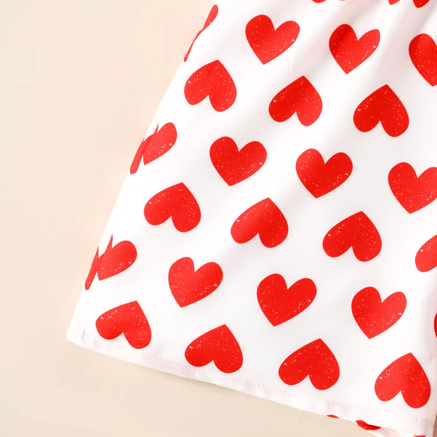 Valentine's Day Toddler Girl Heat Print One Shoulder Sleeveless Rompers  image 5