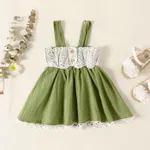Baby Girl Bow Detail Eyelet Embroidered Spliced Cami Dress  image 2