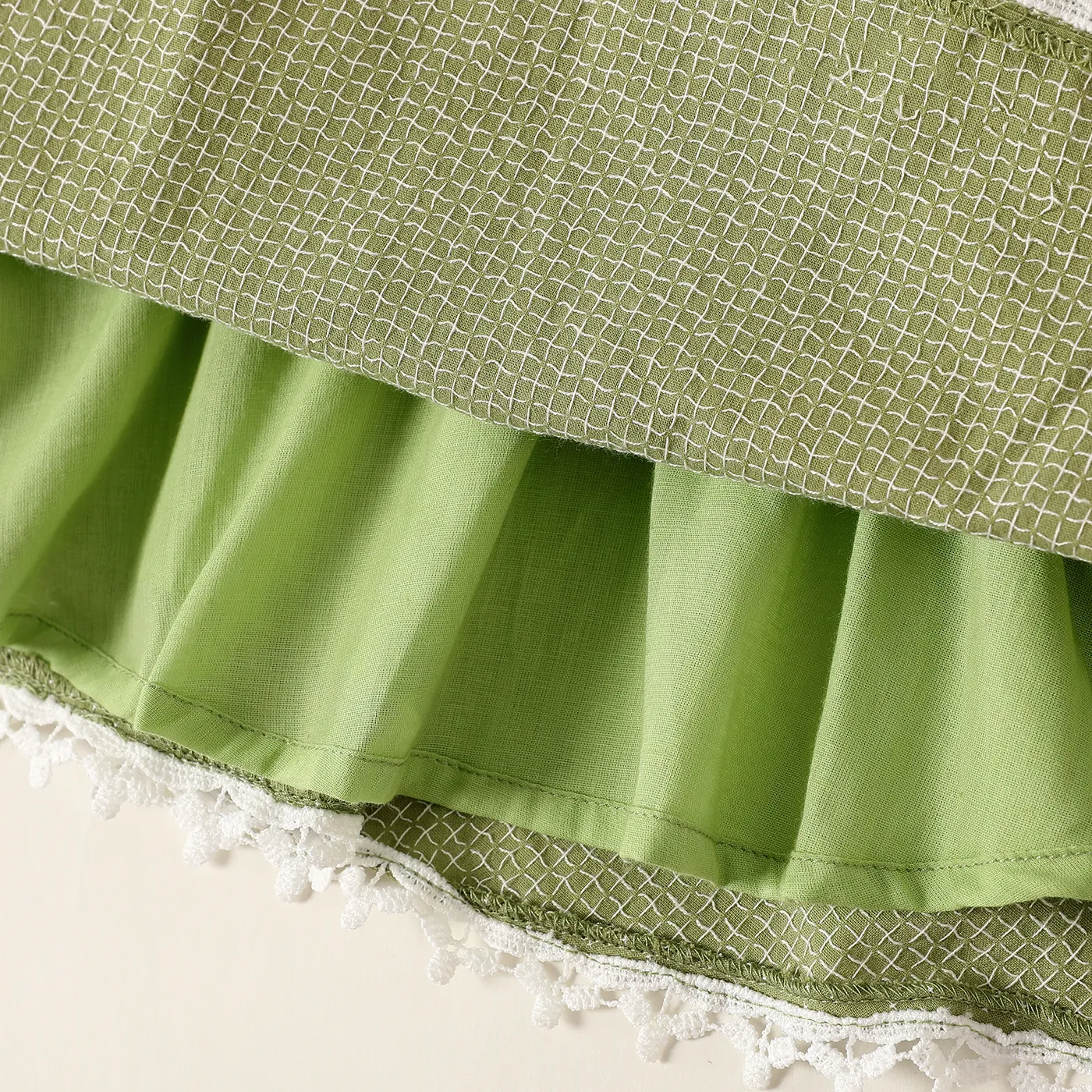 Baby Girl Bow Detail Eyelet Embroidered Spliced Cami Dress  image 4