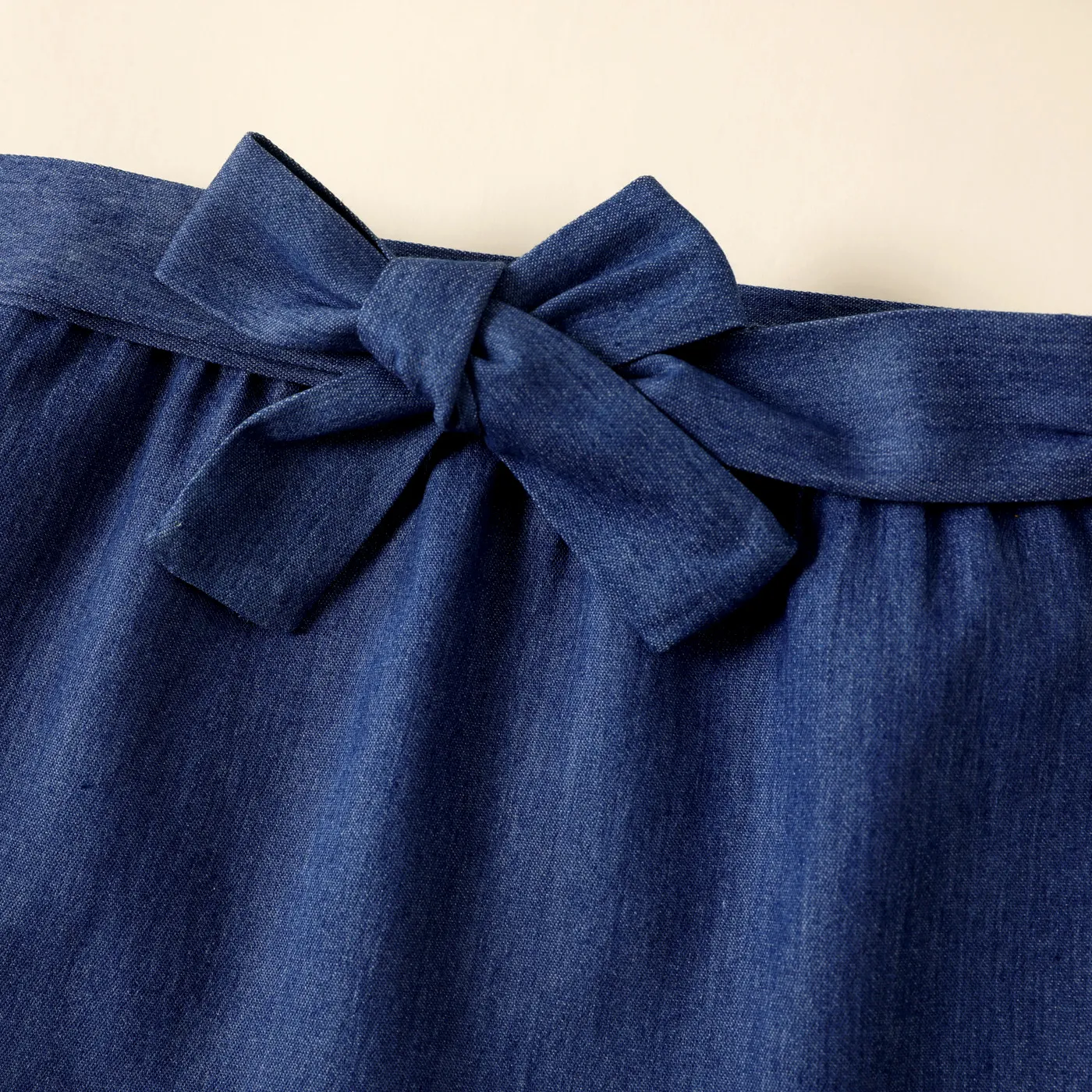 Independence Day 2pcs Toddler Girl Tie Dye One-Shoulder Tank Top and Belted Denim Skirt Set DENIMBLUE image 4