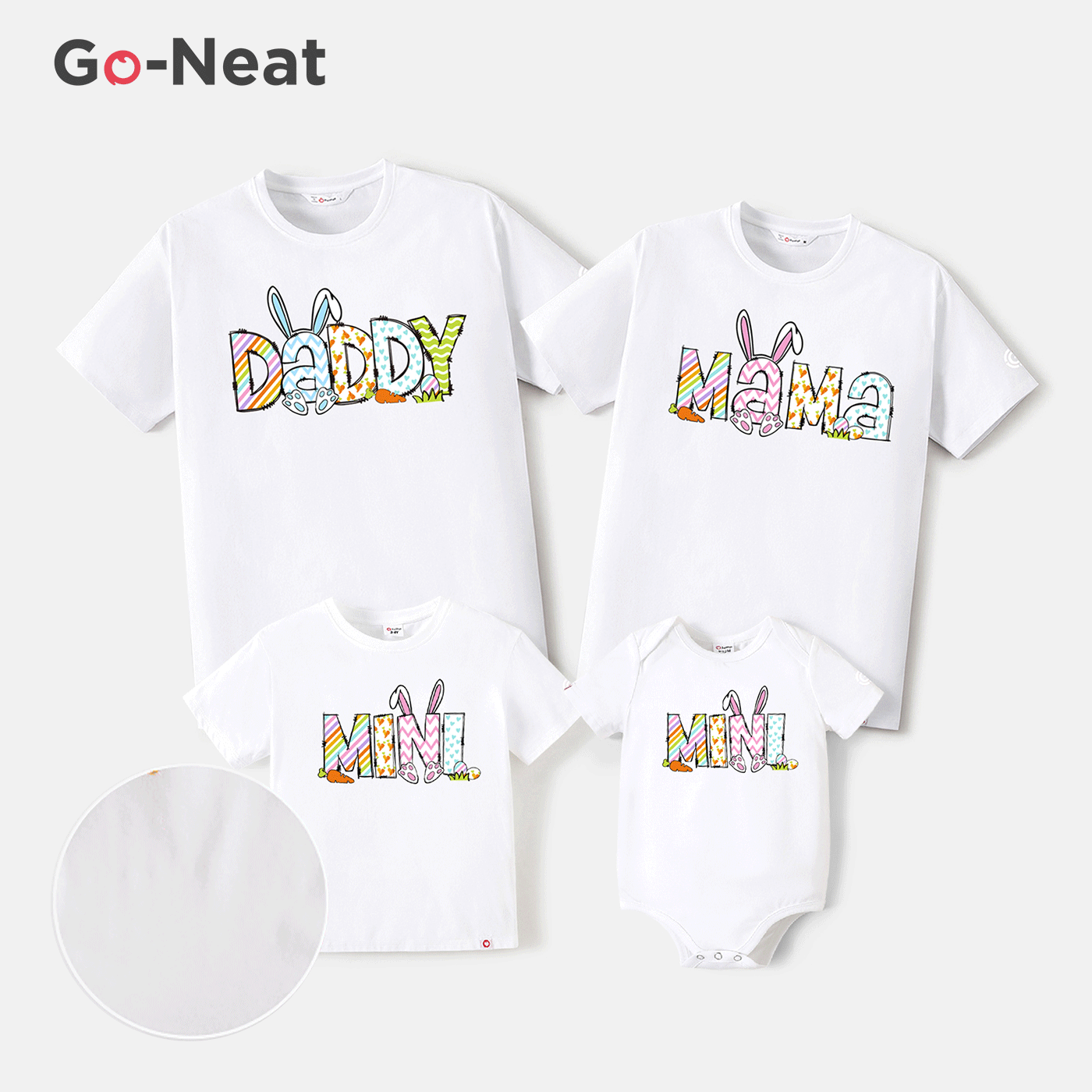 Go-Neat Water Repellent and Stain Resistant Family Matching Easter Graphic Print Short-sleeve Tee