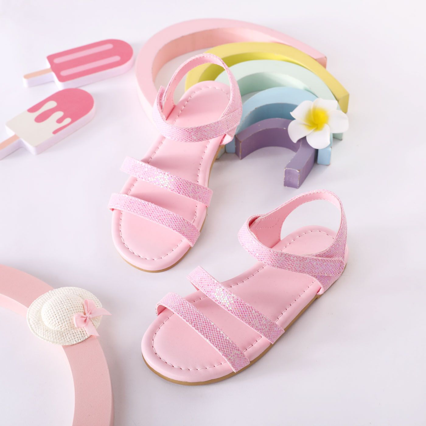 

Toddler/Kid Texture Solid Sandals