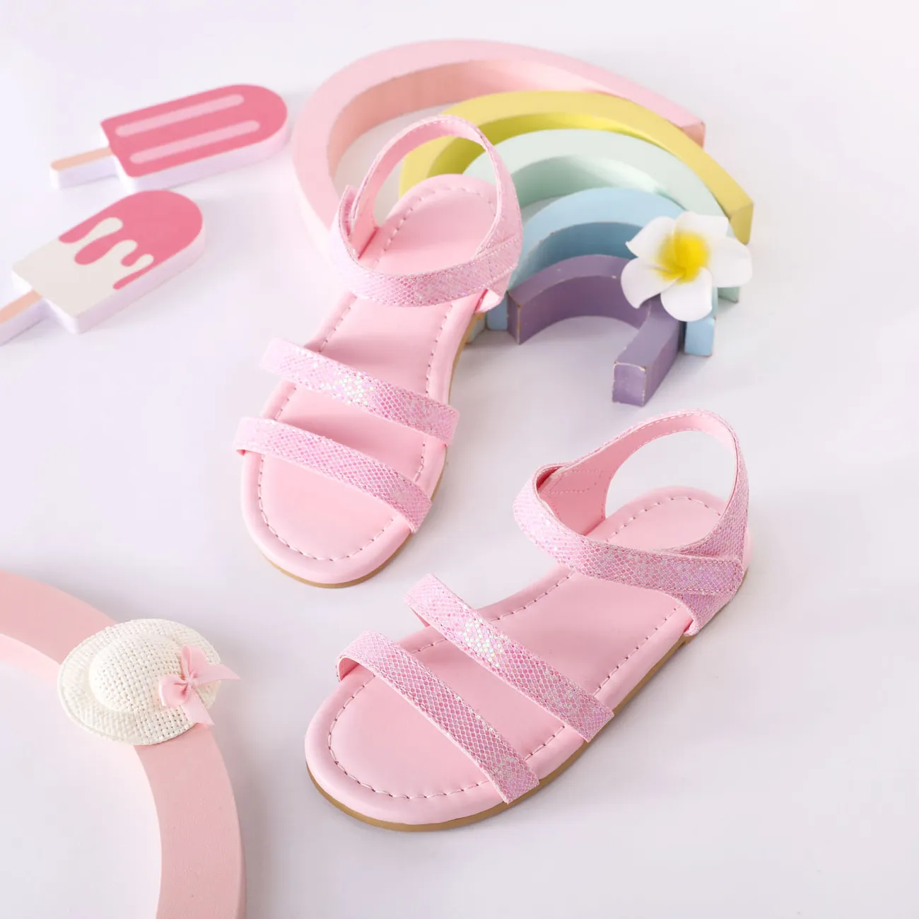 Toddler/Kid Texture Solid Sandals  big image 1