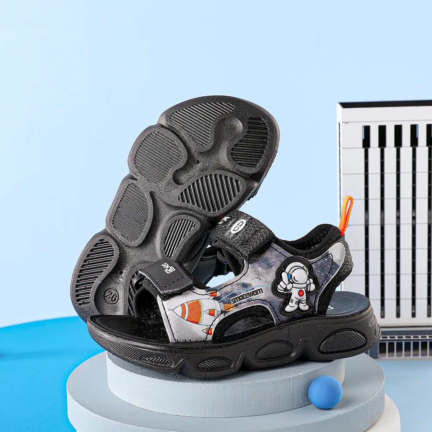 Toddler / Kid Astronaut Graphic Sandals Black image 5