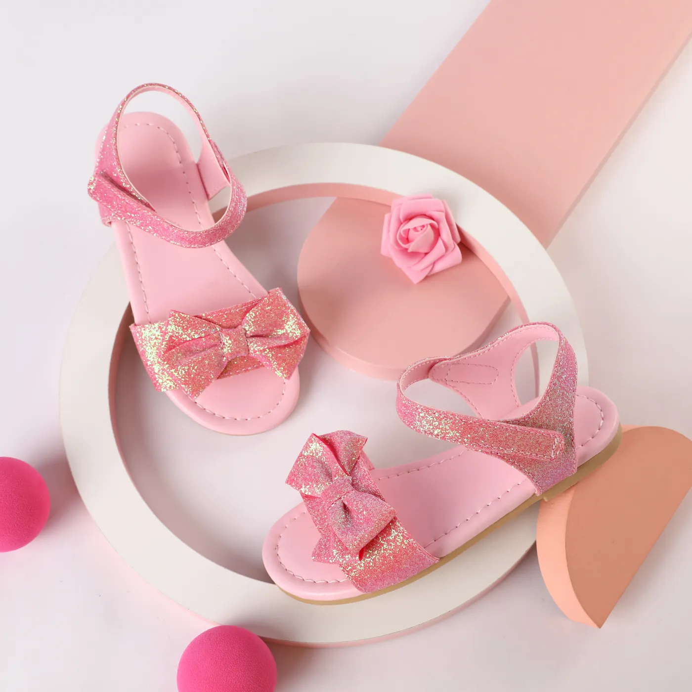 Toddler/Kid Bow Decor Glitter Sandals