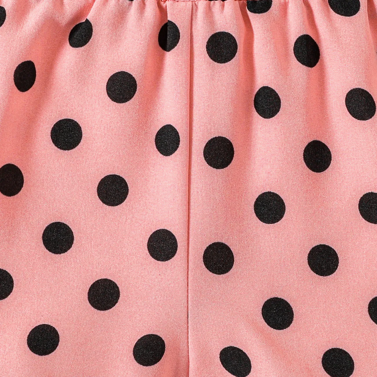 Toddler Girl Polka Dots Pattern Ruffle Hem Shorts Pink big image 1