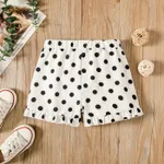 Toddler Girl Polka Dots Pattern Ruffle Hem Shorts Apricot
