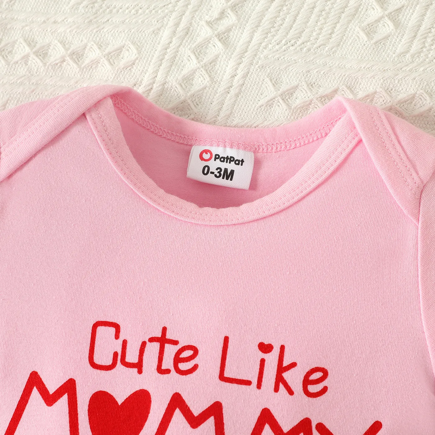 Baby Girl Cotton Short-sleeve Letter Print Romper  image 3