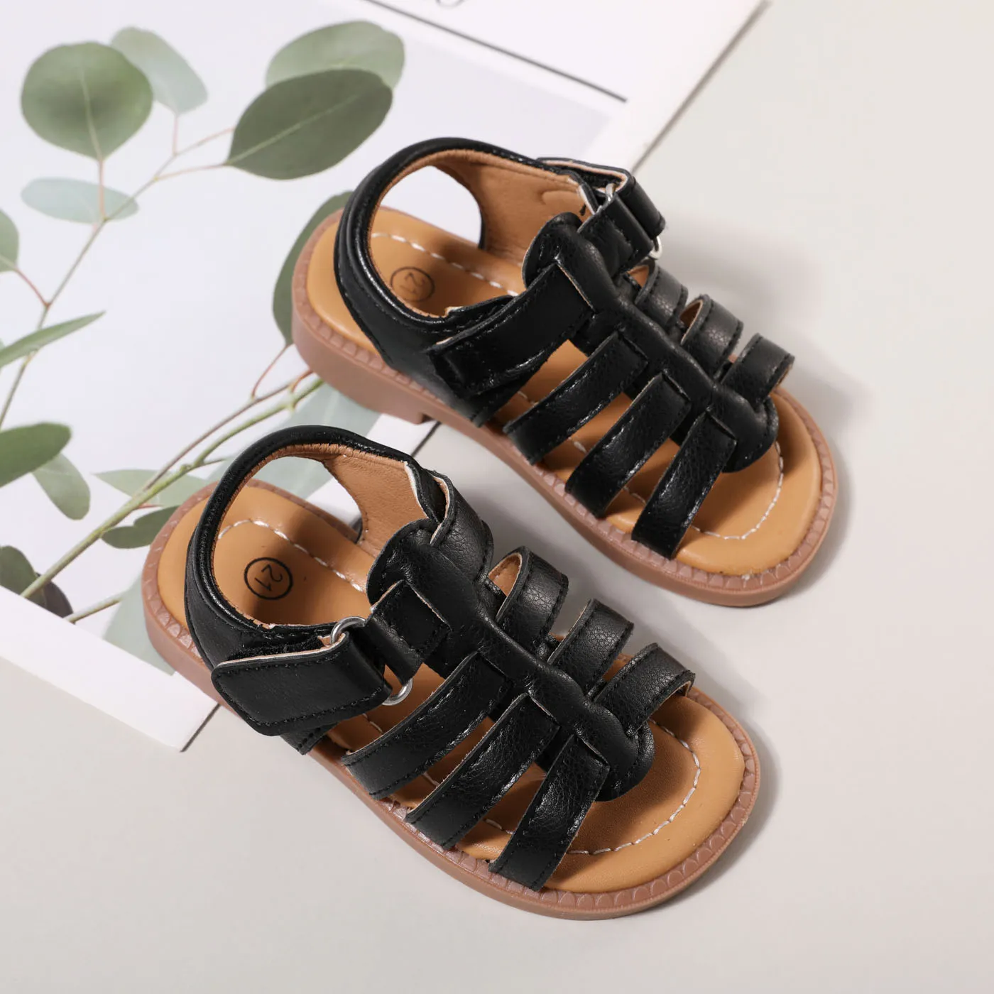 

Toddler / Kid Solid Velcro Gladiator Sandals