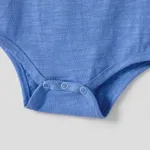 Family Matching Blue Short-sleeve Ruffle Hem Dresses and Naia™ Striped Colorblock T-shirts Sets  image 4