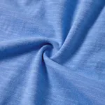 Family Matching Blue Short-sleeve Ruffle Hem Dresses and Naia™ Striped Colorblock T-shirts Sets  image 5