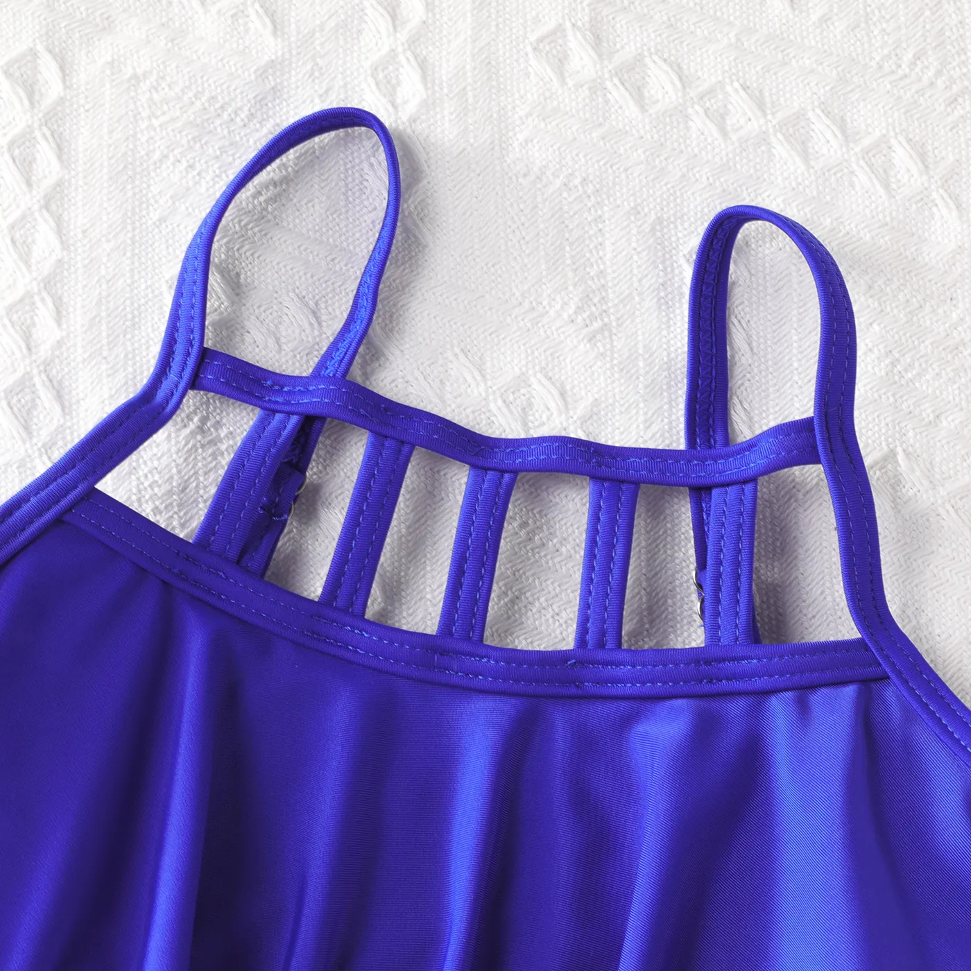 2pcs Kid Girl Independence Day Hollow Out Detail Swimsuit  image 2