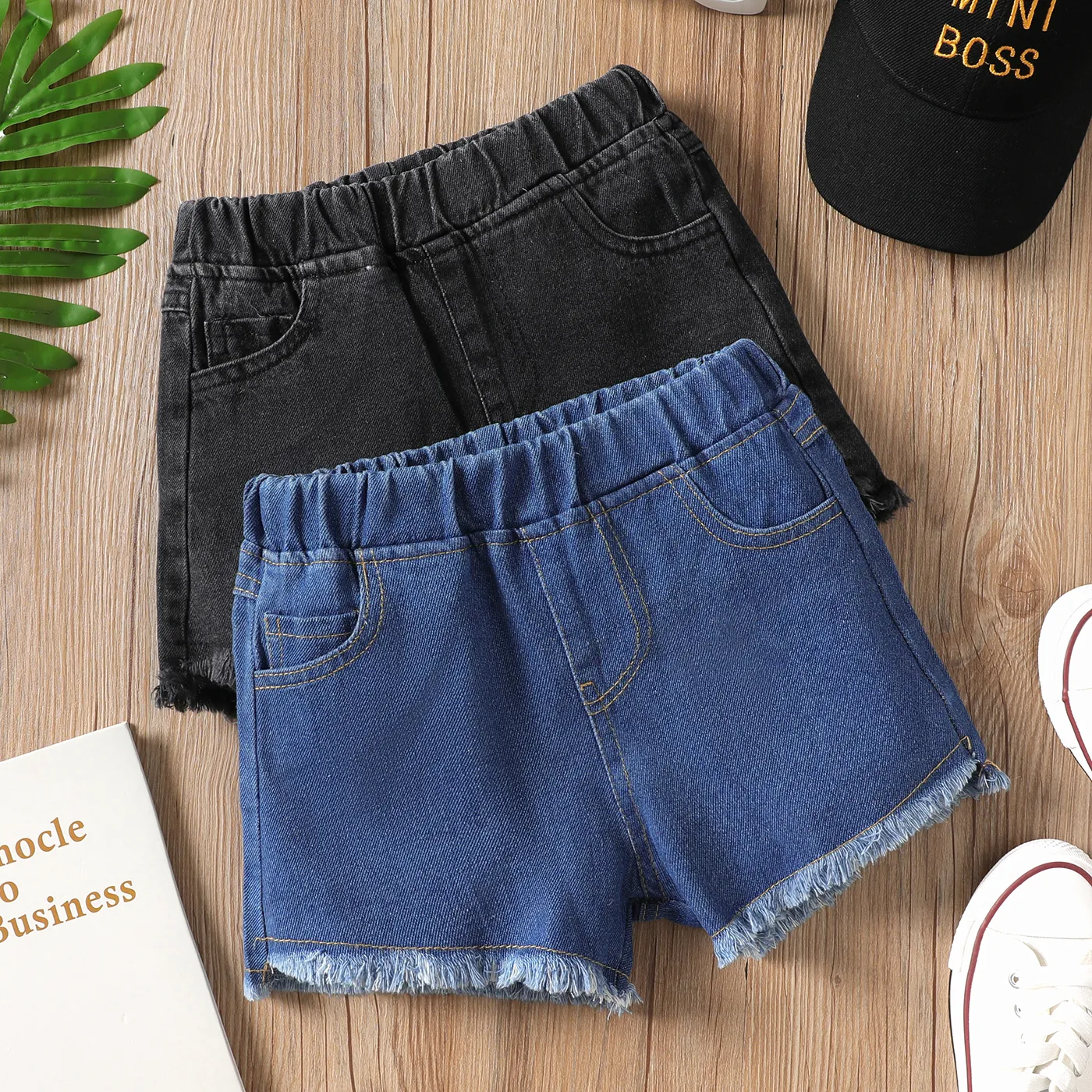 Kid Girl Raw Hem Denim Shorts