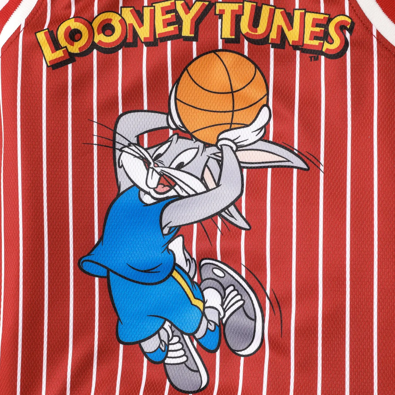 Looney Tunes 幼兒/男童 2 件套籃球和人物印花背心和短褲套裝 紅色 big image 1