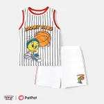Looney Tunes Toddler/Kid Boy 2pcs Basketball & Character Print Tank Top and Shorts Set White