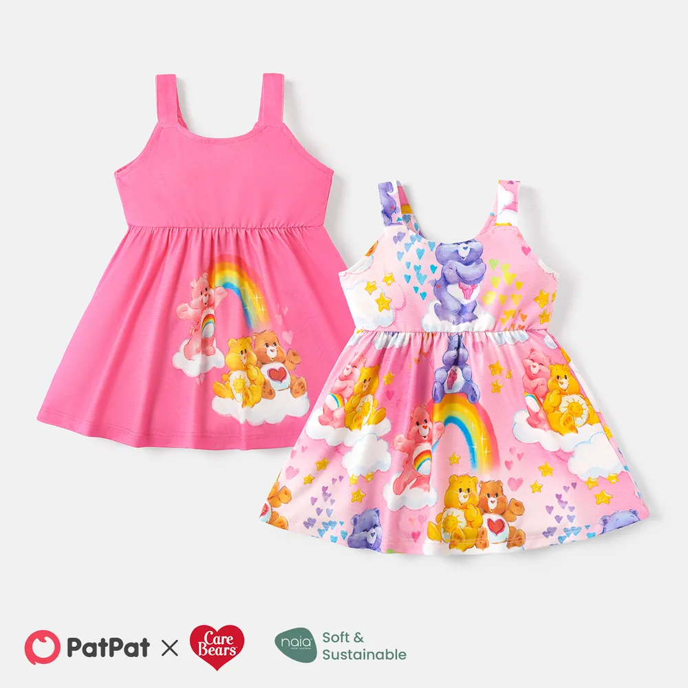 Care Bears Toddler Girl Naia™ Character Print Slip Dress big image 2