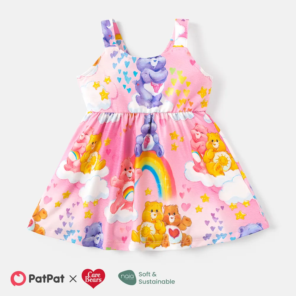 Care Bears Toddler Girl Naia™ Character Print Slip Dress big image 1