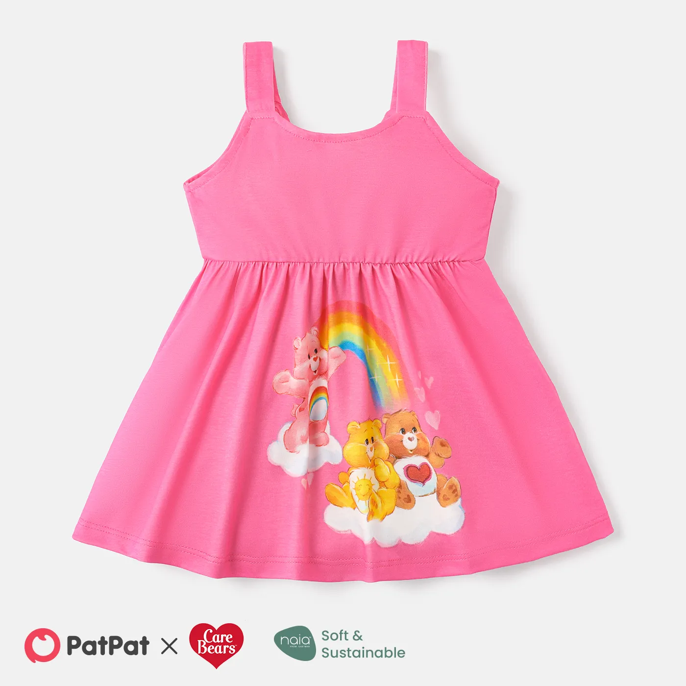 Care Bears Toddler Girl Naia™ Character Print Slip Dress Pink