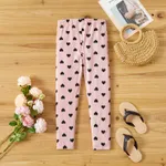Eco-friendly RPET Fabric Toddler/Kid Girl Heart Print/Polka dots Elasticized Leggings Pink image 6