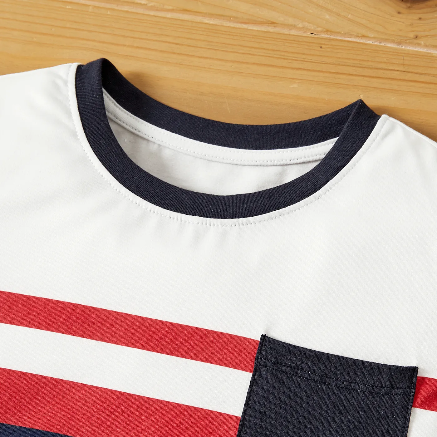 Naia 2pcs Toddler/Kid Boy Stripe Pocket Design Tee and Shorts Set Tibetanbluewhite image 4