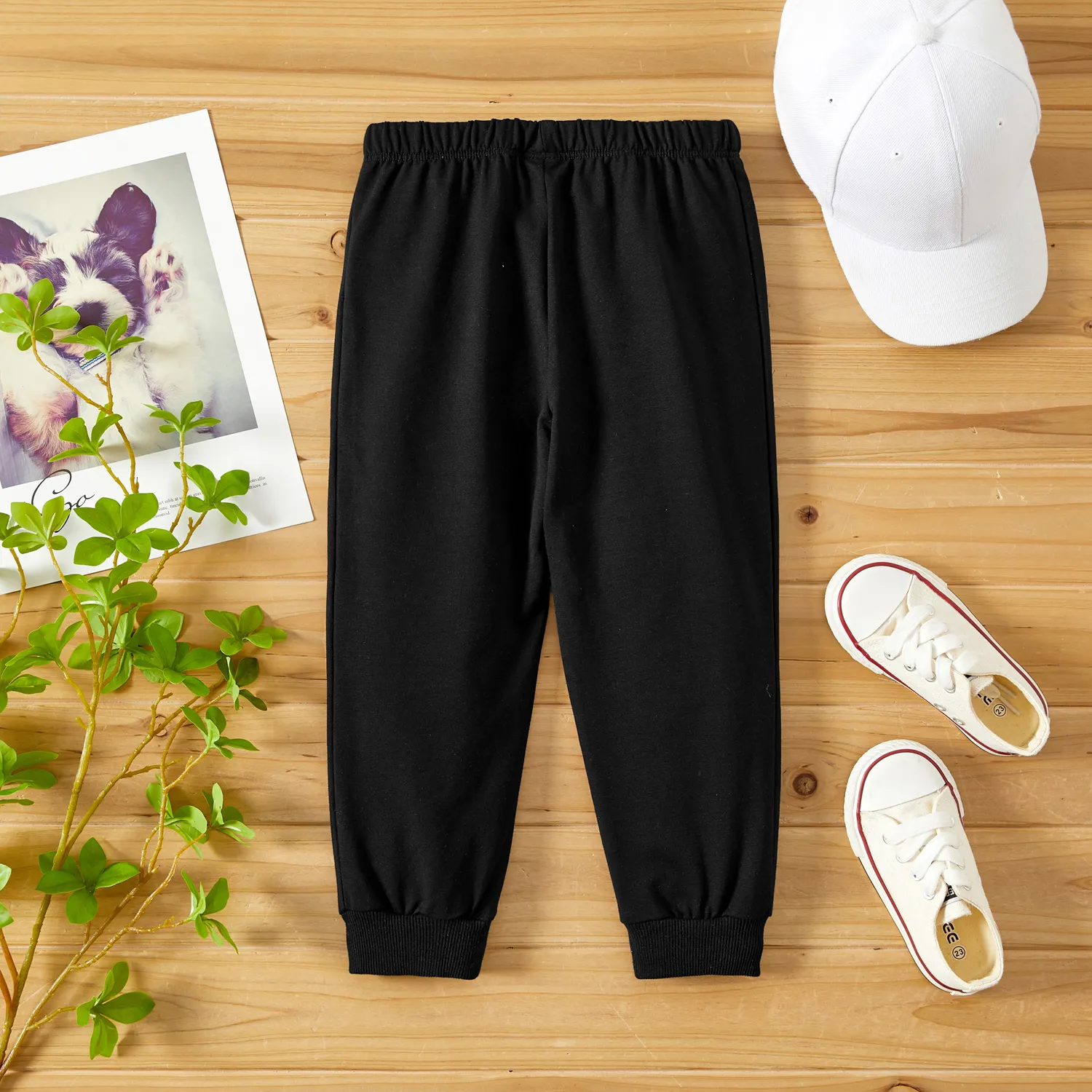 Toddler Boy Letter Print Elasticized Cotton Pants  image 3