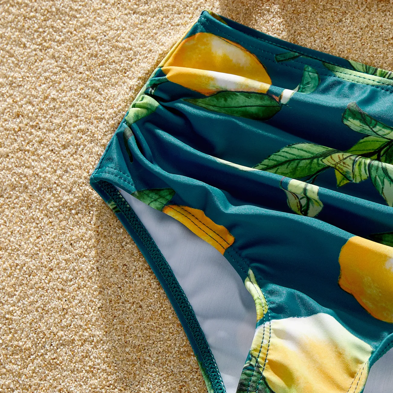 ملابس السباحة إطلالة العائلة للجنسين شريط دانتيل فواكه وخضراوات متعدد الألوان big image 1