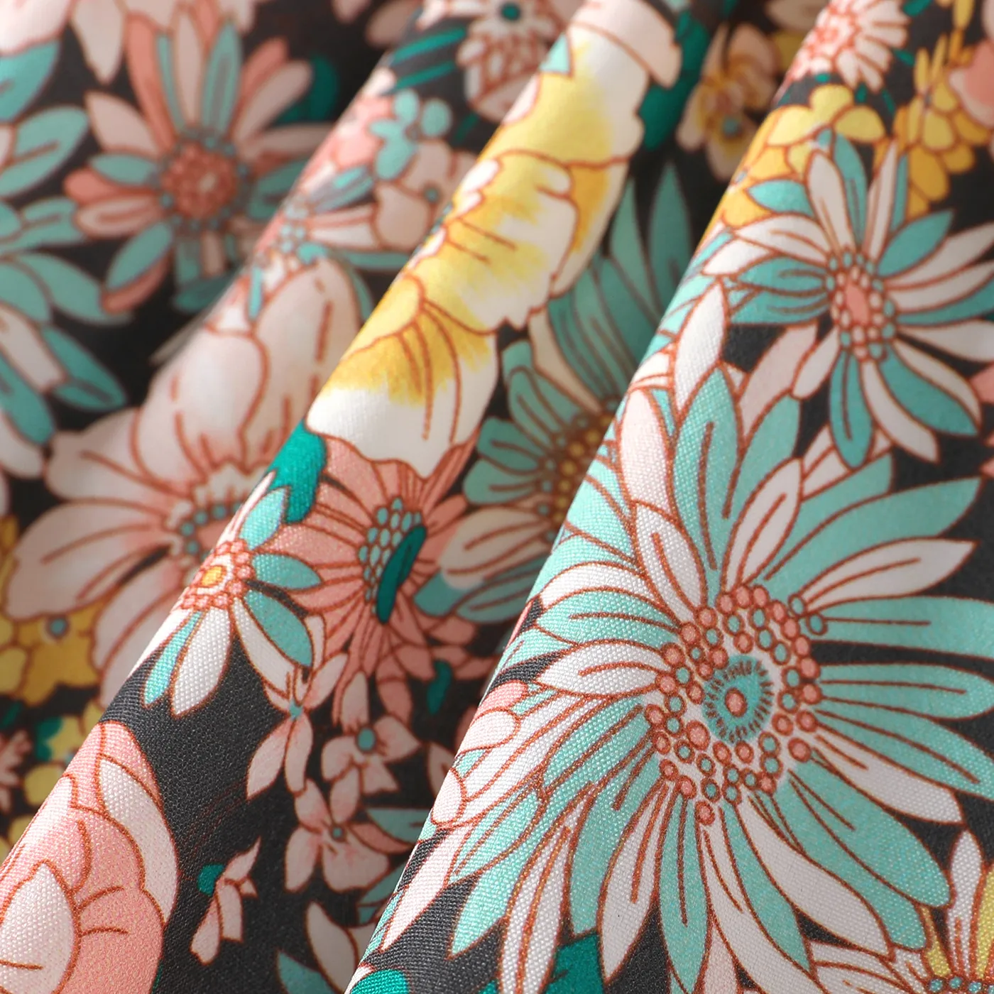 Kid Girl Floral Print Belted One-Shoulder Dress  image 4