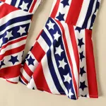 Independence Day 2pcs Toddler Girl Bow Front Smocked Crop Cami Top and Flared Pants Set  image 5