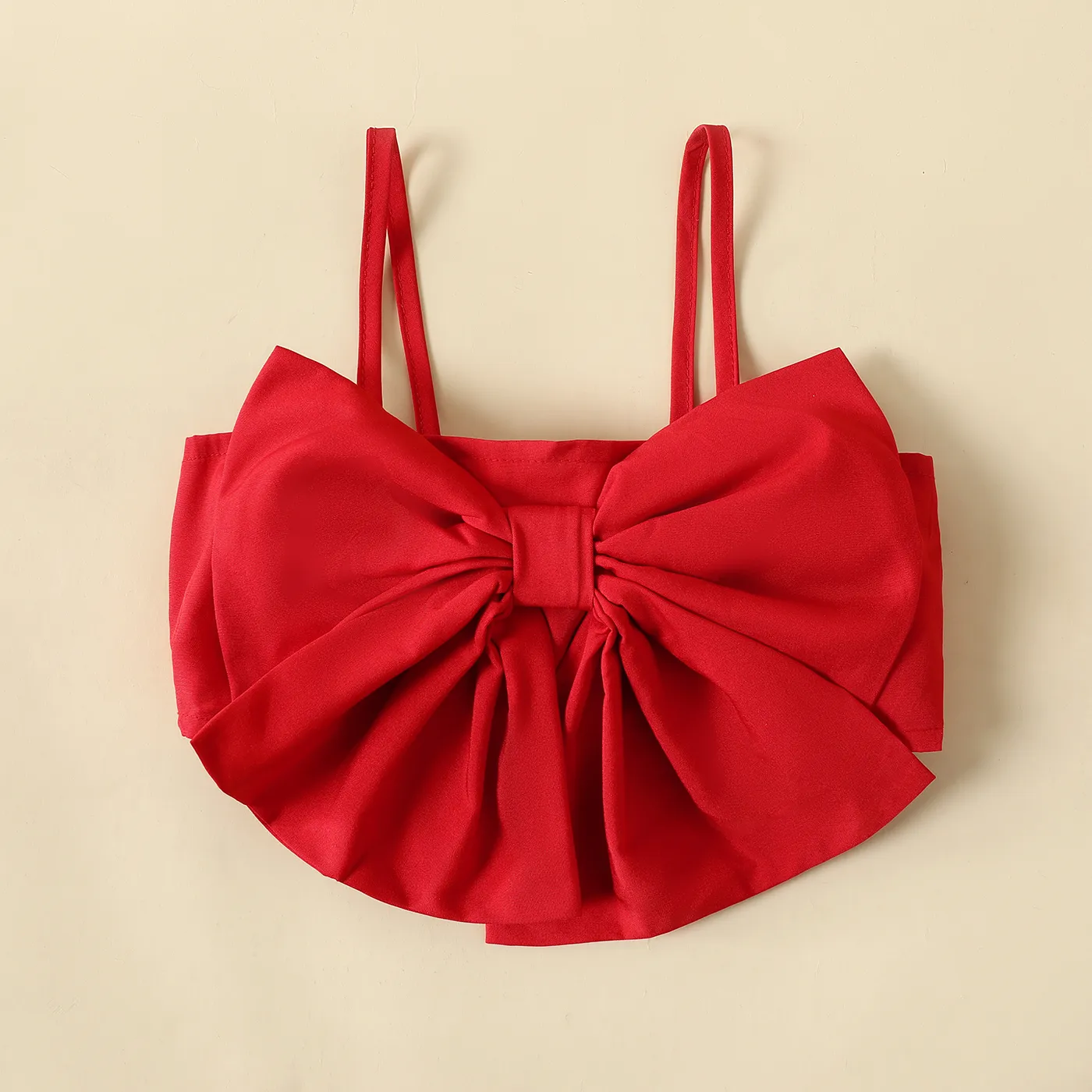 Independence Day 2pcs Toddler Girl Bow Front Smocked Crop Cami Top and Flared Pants Set  image 3