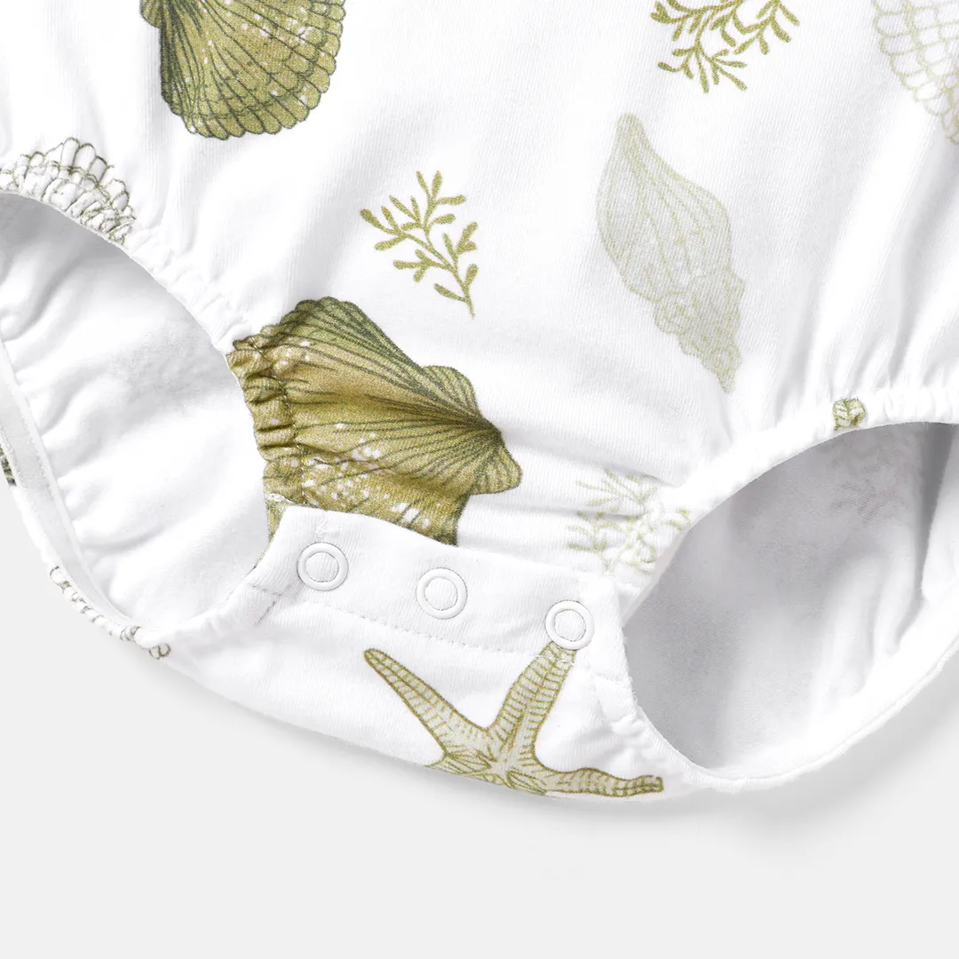 嬰兒 中性 鈕扣 優雅 無袖 連身衣 豐富多彩的 big image 1