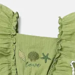 Toddler Girl 100% Cotton Textured Ruffled Sleeveless Dress  image 6