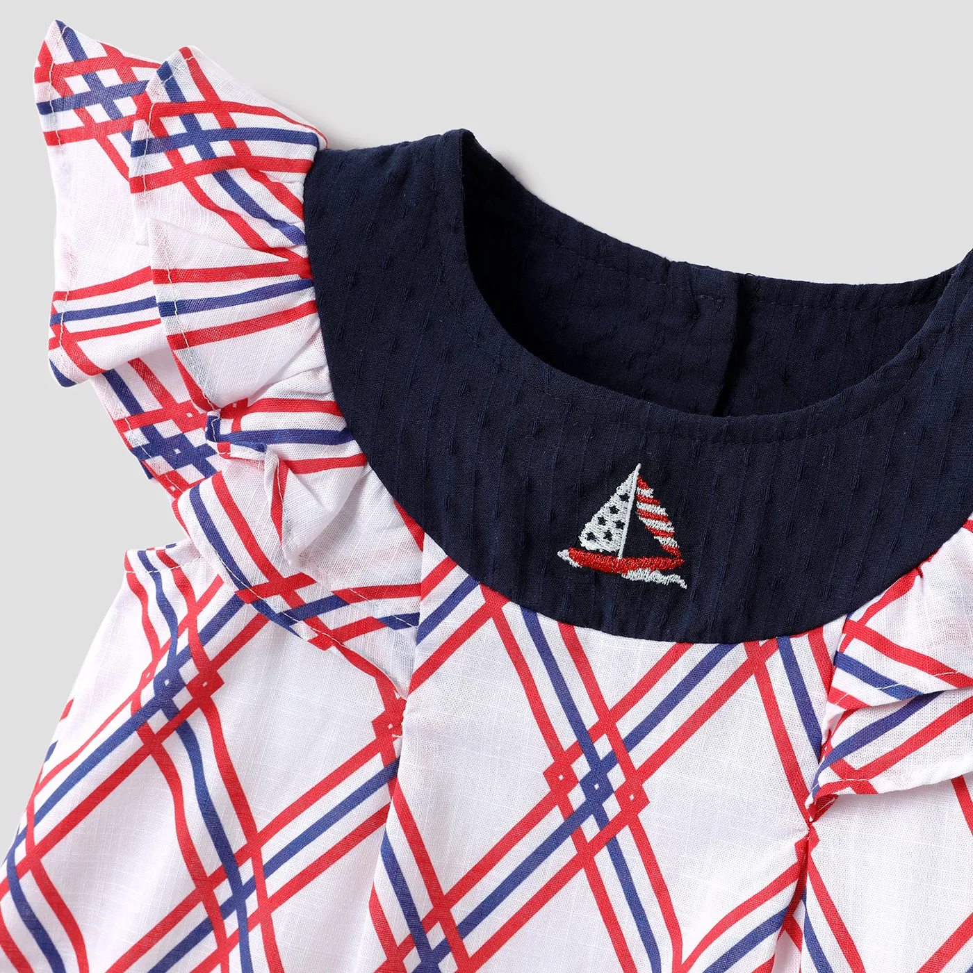 Independence Day 2pcs Toddler Girl 100% Cotton Allover Print Flutter-sleeve Top and Pants Set  image 5