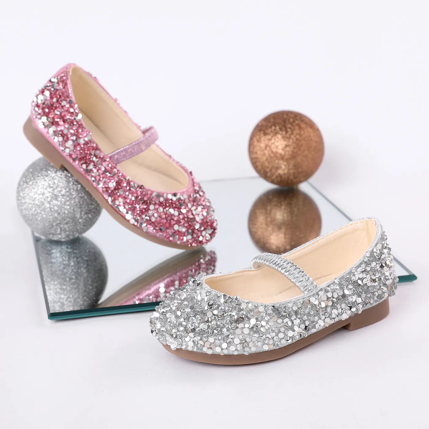 Toddler/Kid Round Toe Glitter Shoes Pink image 4