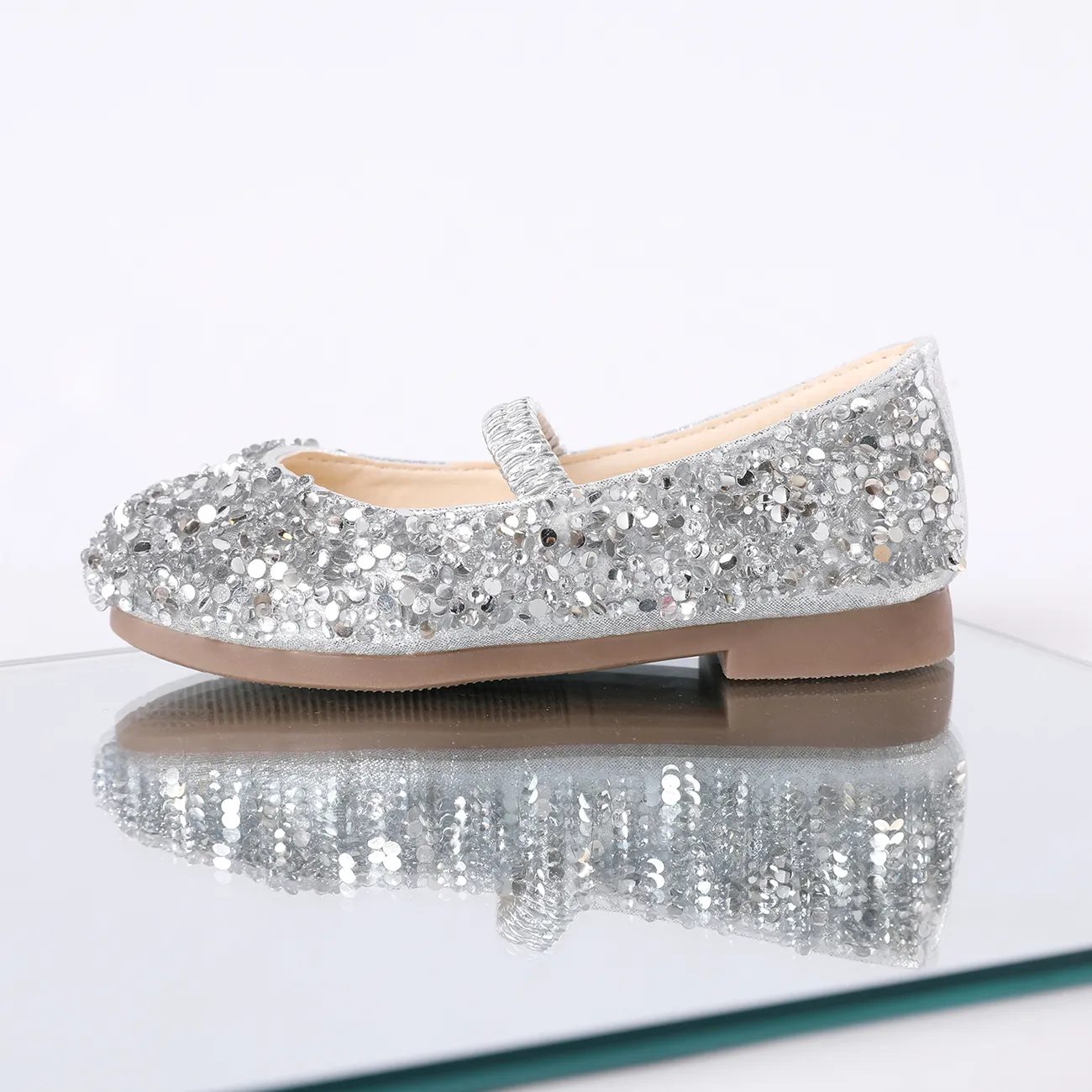 Toddler/Kid Round Toe Glitter Shoes Silver big image 1