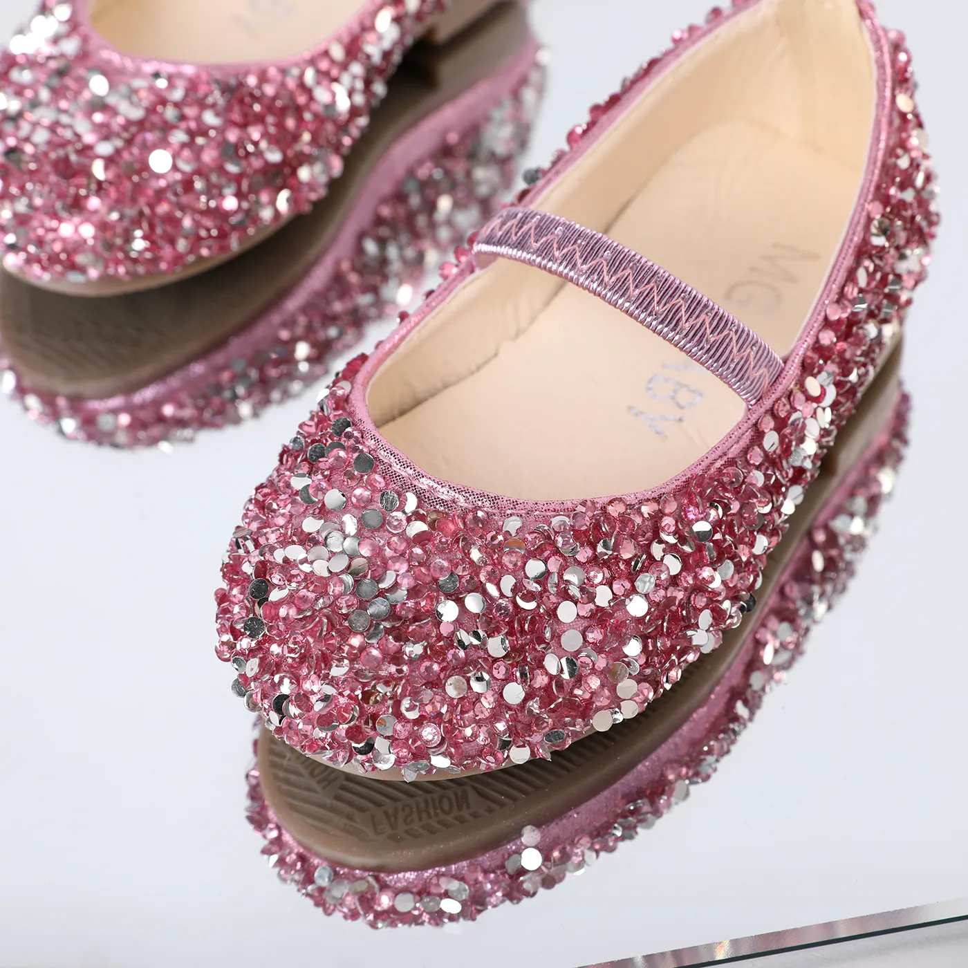 Toddler/Kid Round Toe Glitter Shoes Pink image 6