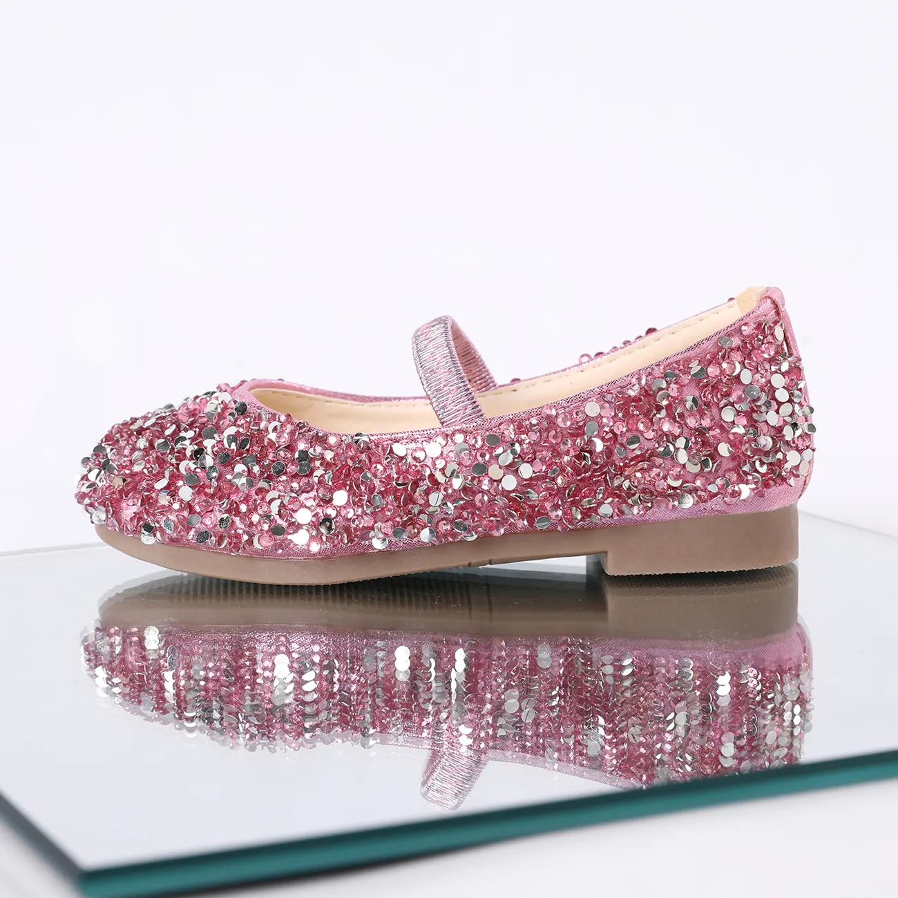 Toddler/Kid Round Toe Glitter Shoes Pink big image 1