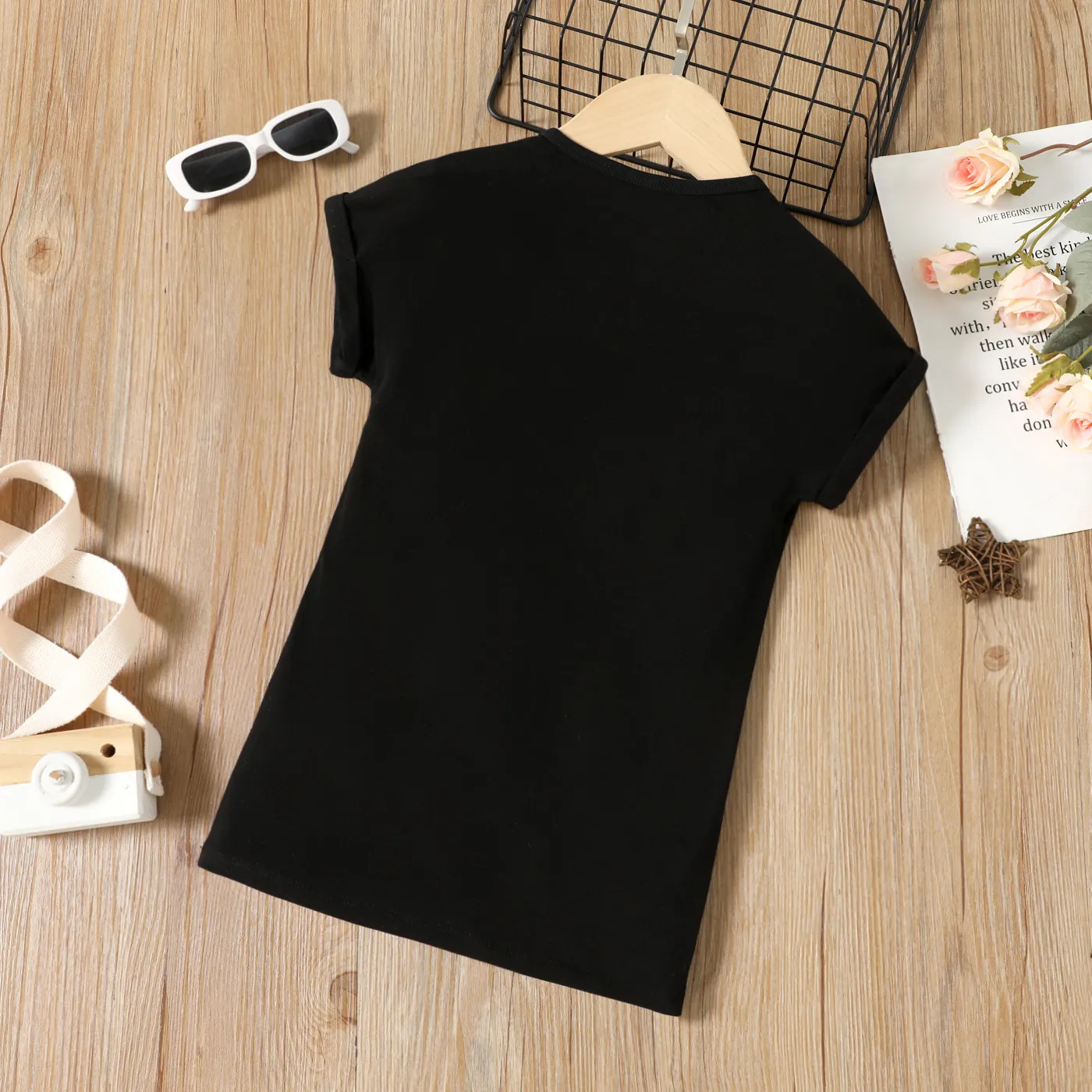 Toddler Girl Cotton Letter Print Short-sleeve Tee Dress  image 2