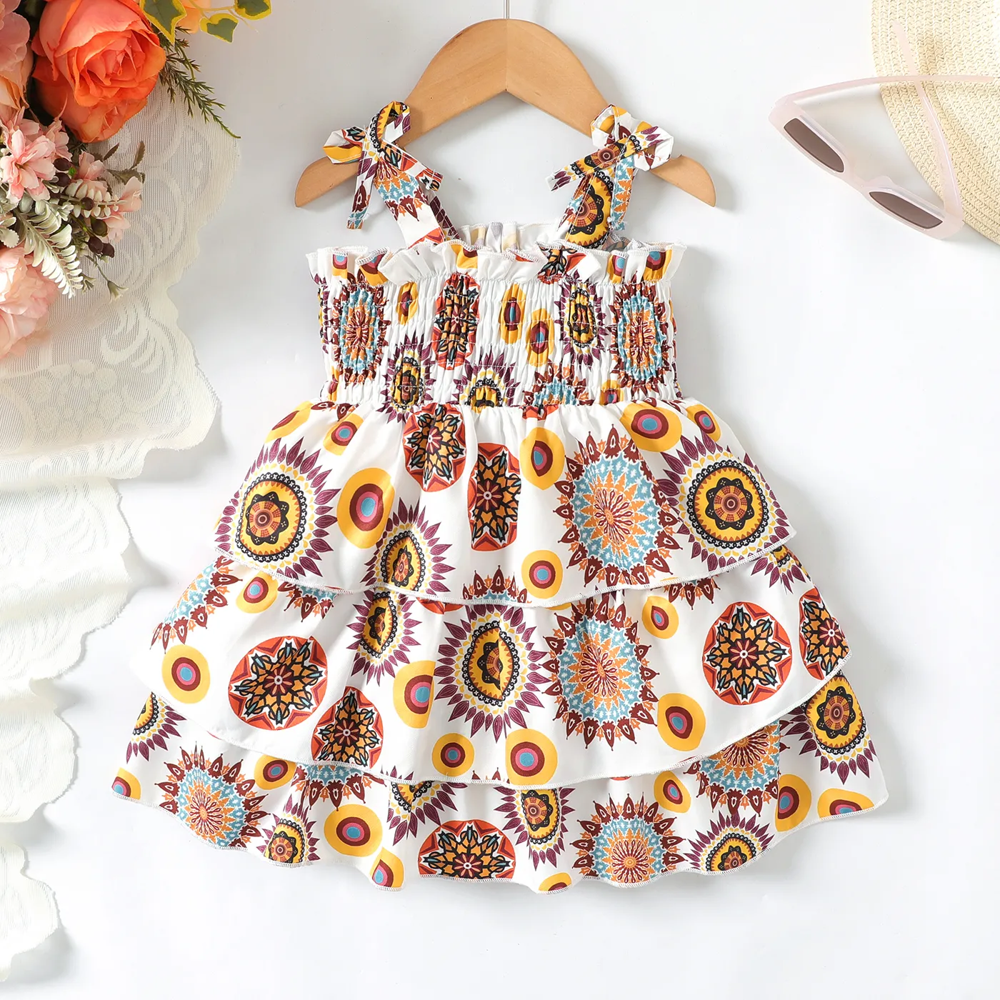 Toddler Girl Sweet Smocked Layered Slip Dress