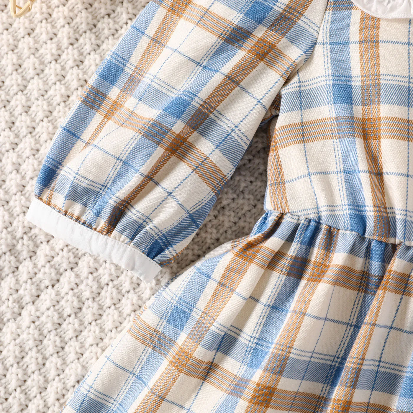 Toddler Girl Peter Pan Collar Long-sleeve Plaid Dress  image 4