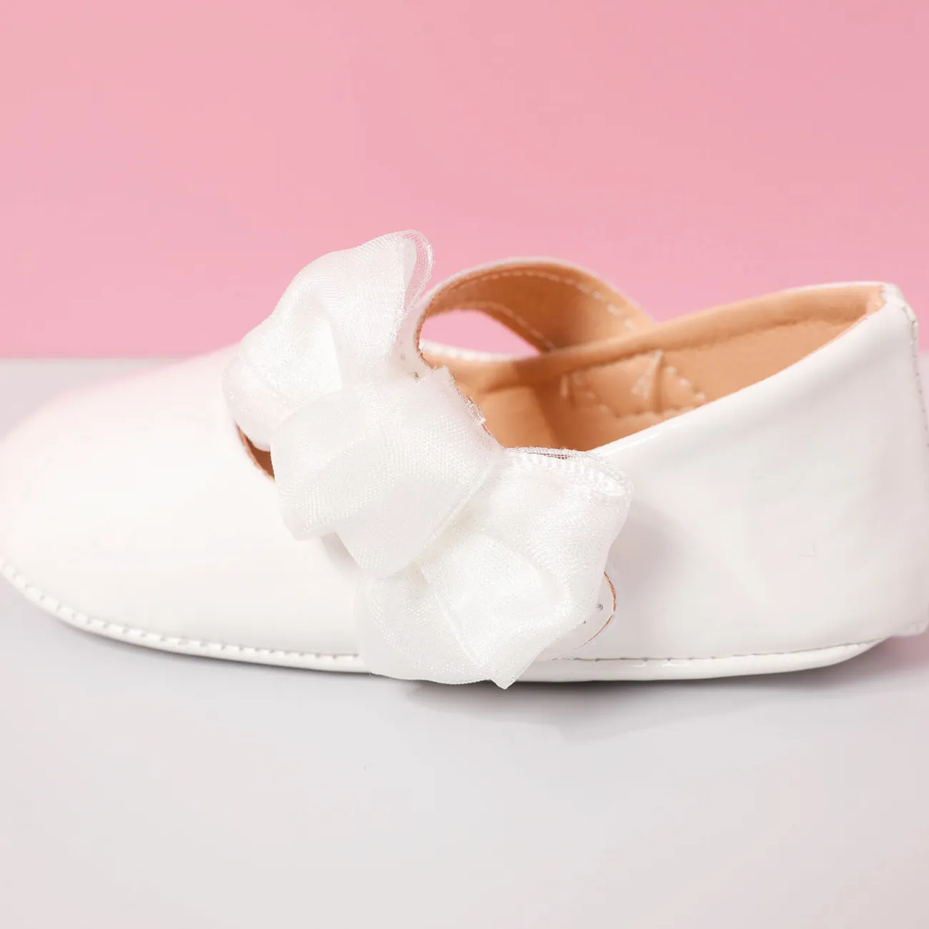 Baby/Toddler Bow Decor Solid Toddler Shoes White big image 1