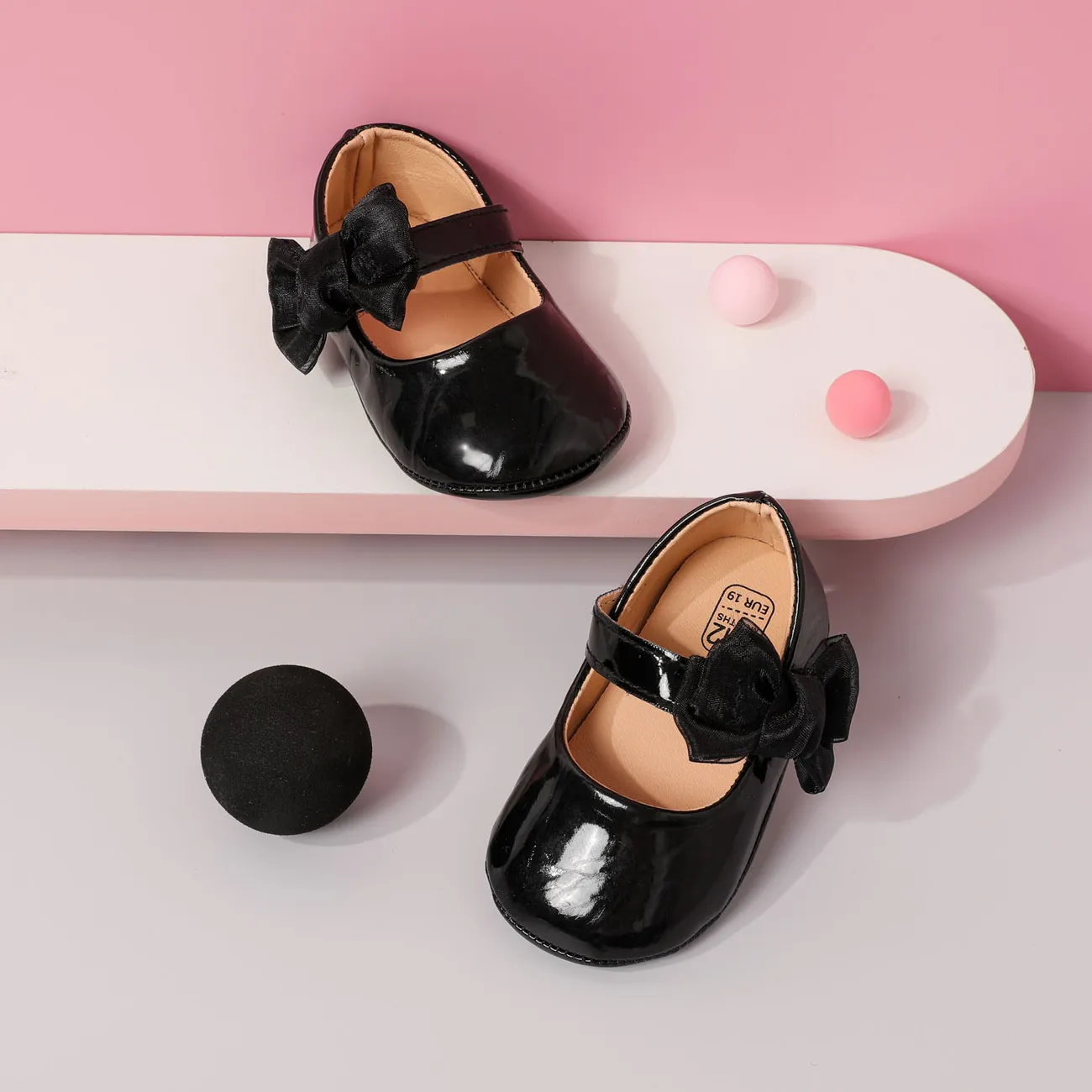 嬰兒 女 甜美 純色 學步鞋 黑色 big image 1