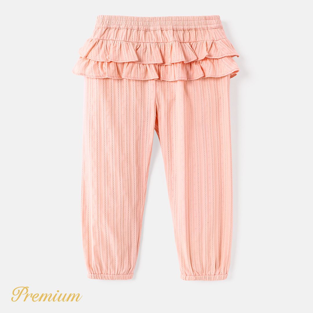 

Toddler Girl 100% Cotton Ruffle Elasticized Pants