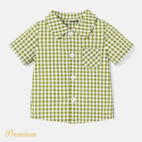 Baby Boy Gingham Short-sleeve Button Up Shirt