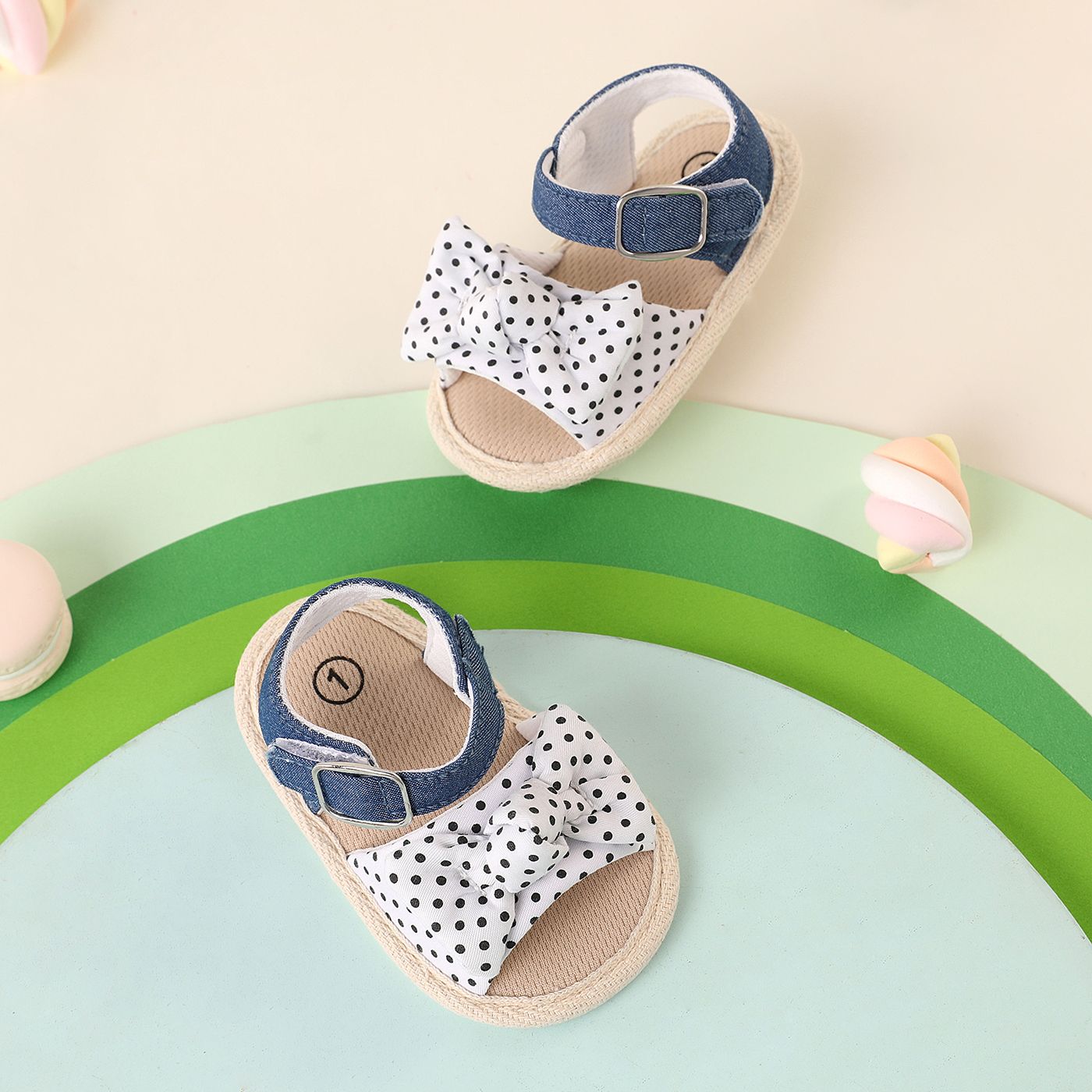 

Baby/Toddler Bow Decor Polka Dots Print Soft Sole Toddler Shoes