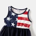 Independence Day Family Matching Star & Striped Print Spliced Tank Dresses and Short-sleeve T-shirts Sets  image 4