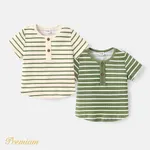 Baby Girl Cotton Ribbed Striped Short-sleeve Tee  image 2