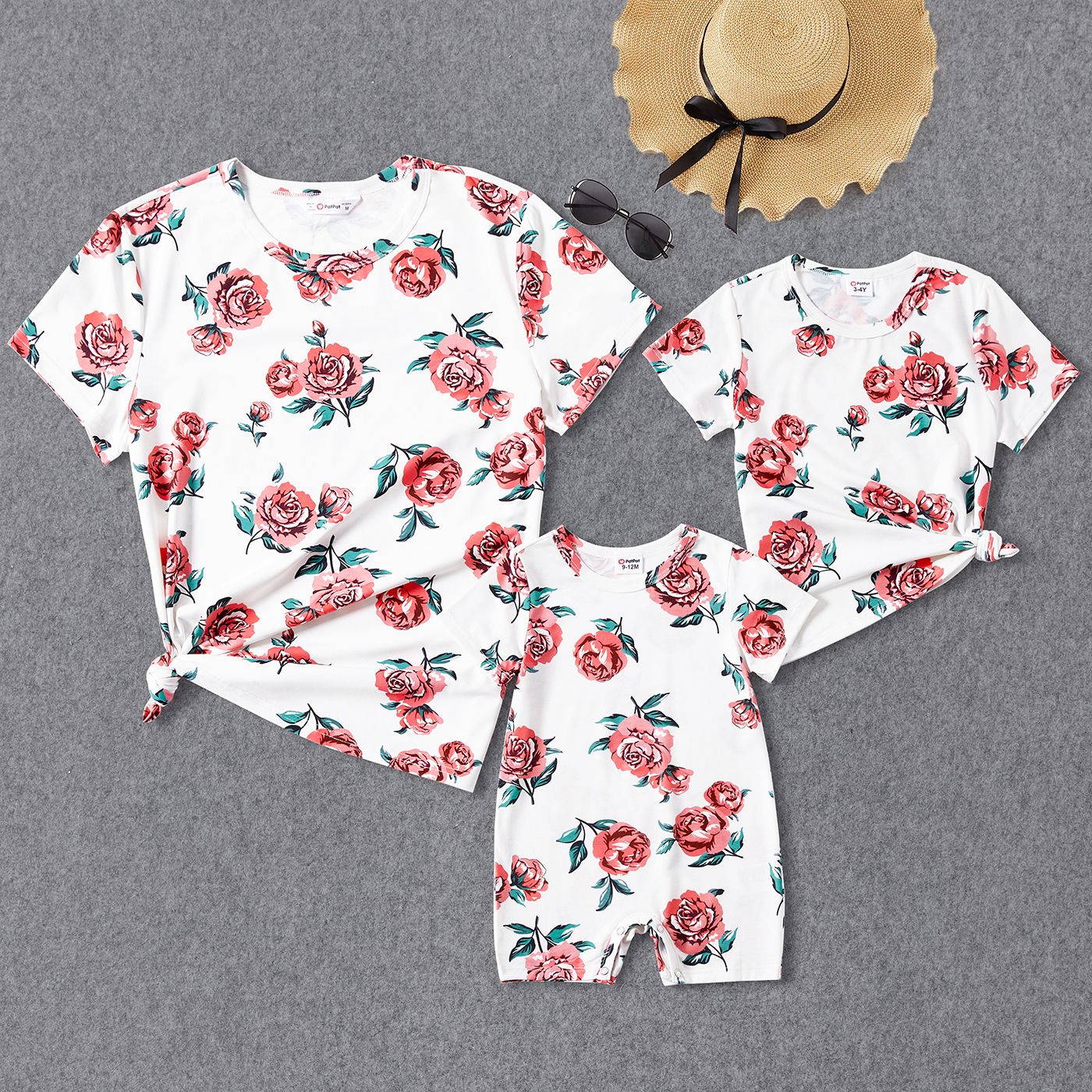 

Mommy and Me Short-sleeve Allover Rose Floral Print Naia™ Tee