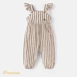 Baby Girl 100% Cotton Solid/Striped or Floral Print Overalls Apricot brown