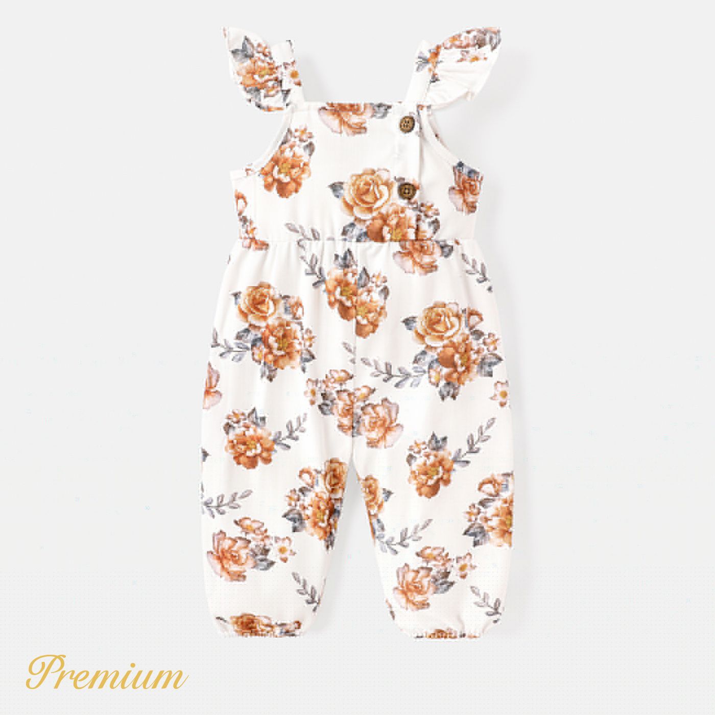 Baby Girl 100% Cotton Solid/Striped Or Floral Print Overalls