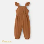 Baby Girl 100% Cotton Solid/Striped or Floral Print Overalls Brown